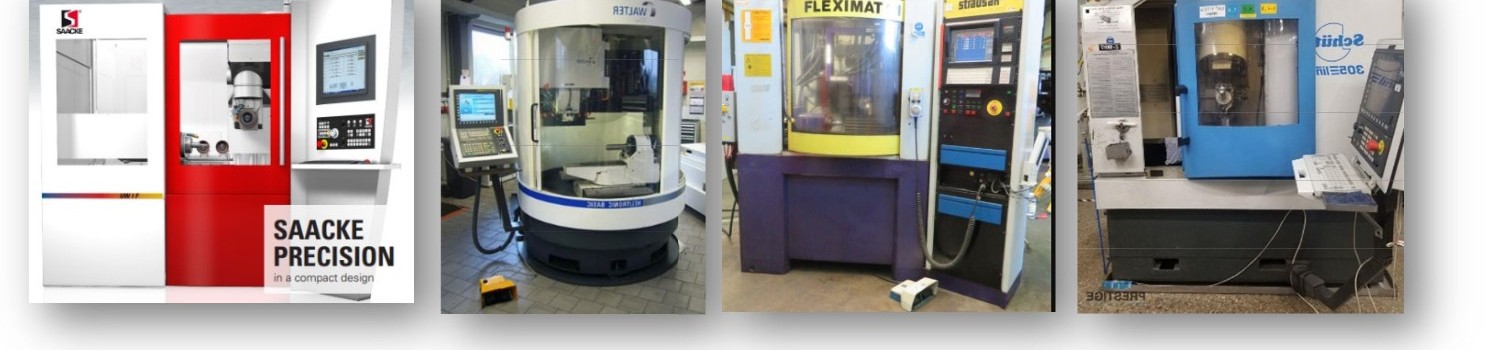 Tool and cutter grinders serviced by the company, including Walter, Strausak, and Schütte machines